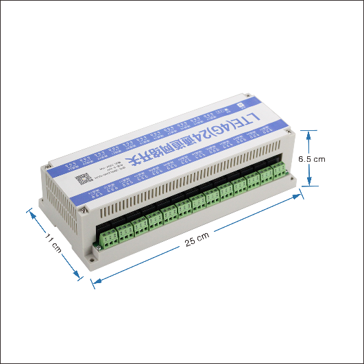 ZMRL2400-QL24 24通道4G网络继电器控制器外观尺寸图