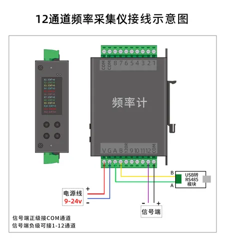 12通道频率采集仪接线示意图