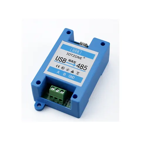 隔离型USB转RS485转换器三分之四视角外观与A B GND端子