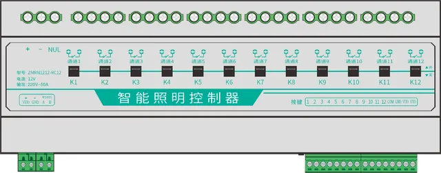 ZMRN1212-RC12 12通道大功率网络继电器控制器面板图