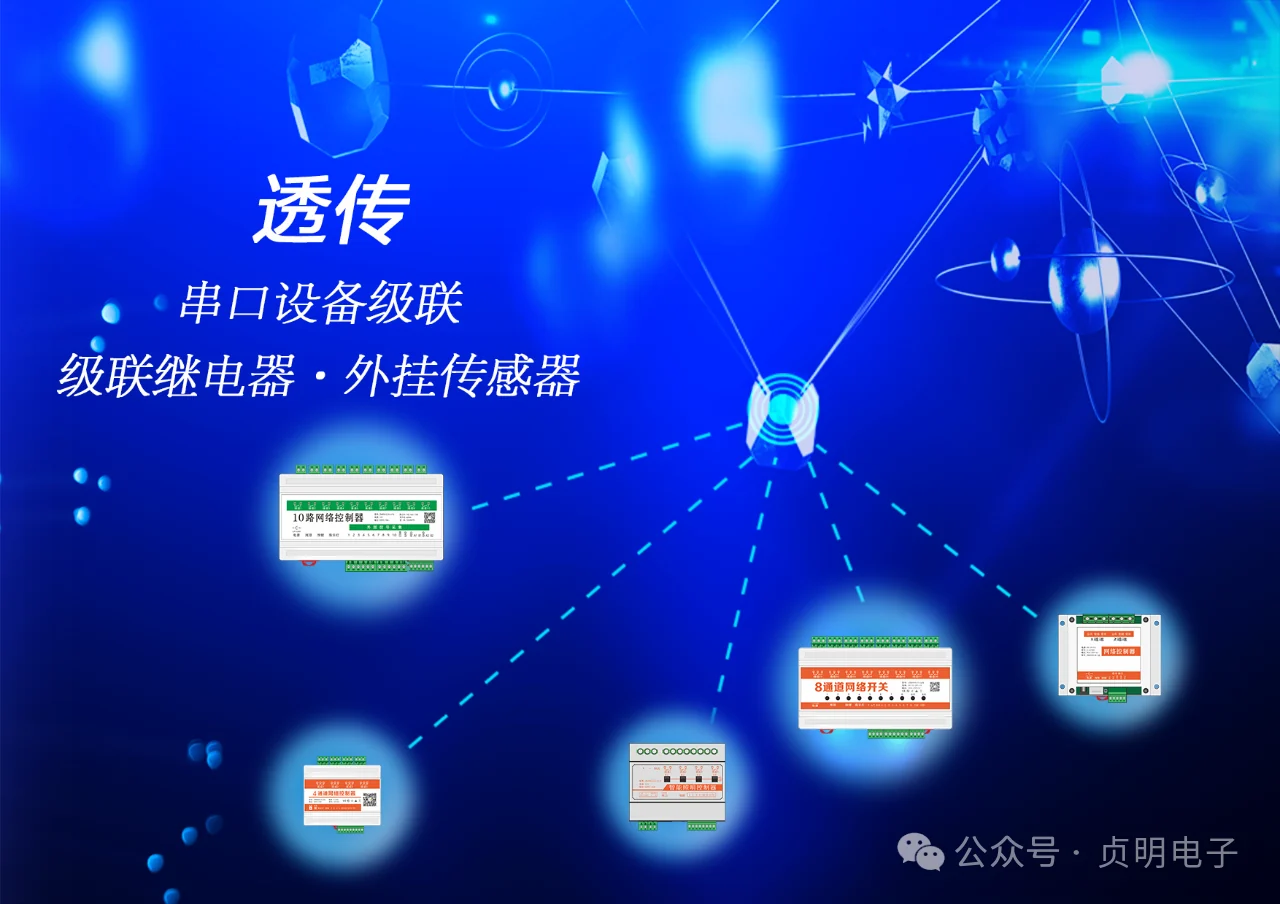 贞明电子控制器透传与串口设备级联功能