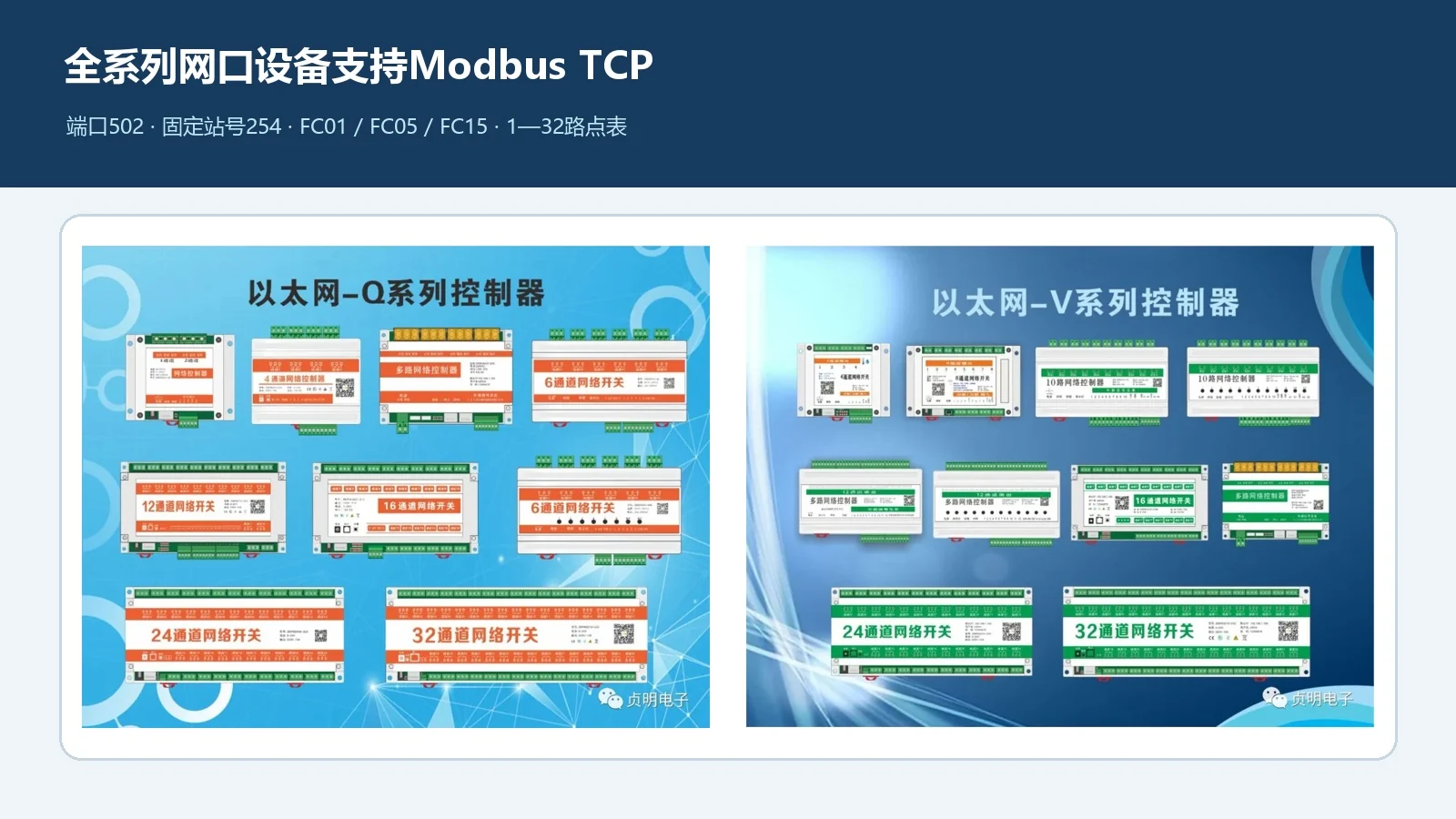 贞明电子全系列网口设备Modbus TCP接入与通信点表