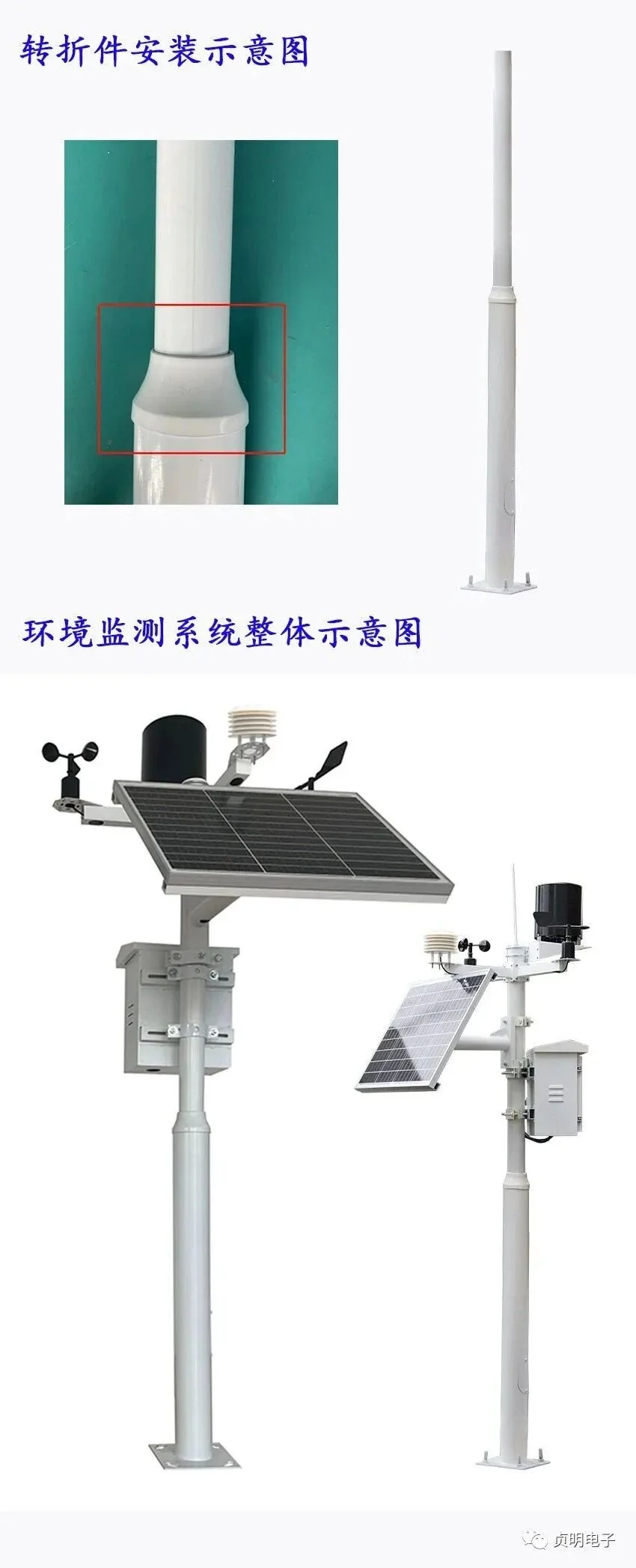 太阳能户外环境监测站整体安装示意